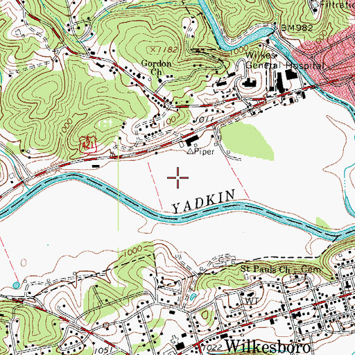 Topographic Map of West Park Shopping Center, NC