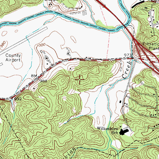 Topographic Map of Wilkesboro Community College, NC