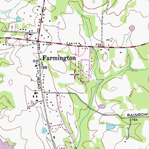 Topographic Map of Cedar Forest Estates, NC