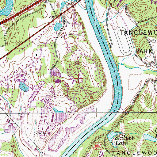 Topographic Map of Bermuda Run Golf Course, NC