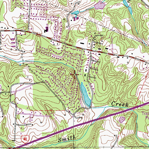Topographic Map of Creekwood, NC