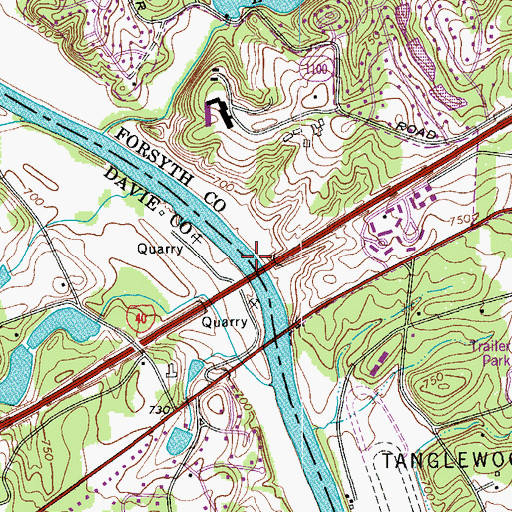 Topographic Map of Oaks Ferry (historical), NC