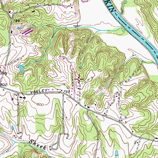 Topographic Map of Valley Oaks, NC