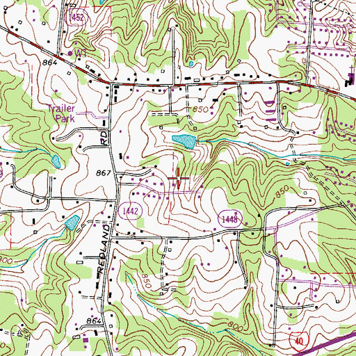 Topographic Map of Wood Lee, NC
