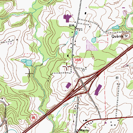Topographic Map of North Davie Junior High School, NC