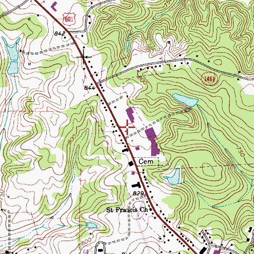 Topographic Map of Willow Oaks Shopping Center, NC