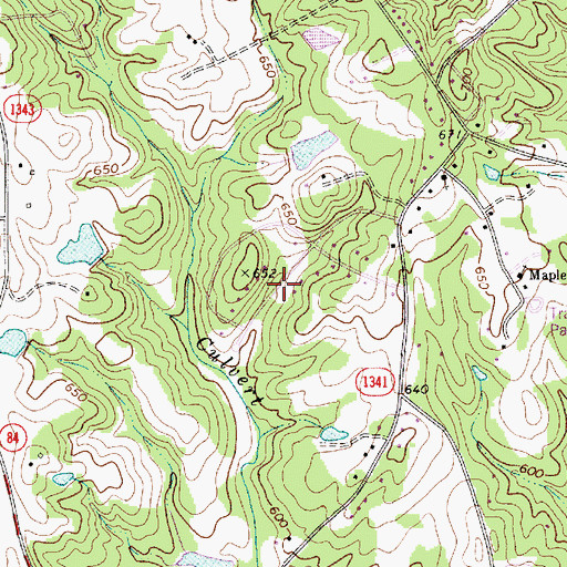 Topographic Map of Fox Run, NC