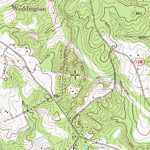 Topographic Map of Gatewood, NC