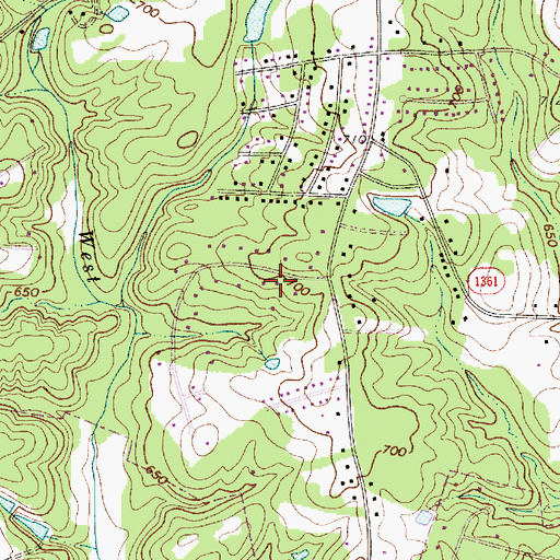 Topographic Map of Rain Forest, NC