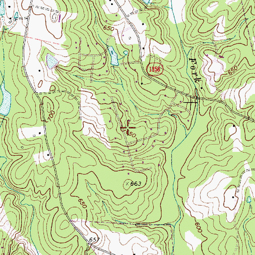 Topographic Map of Water Oak, NC