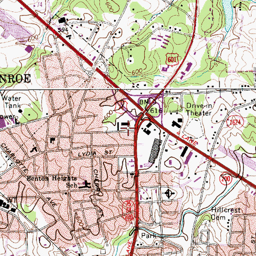 Topographic Map of Benton Heights, NC