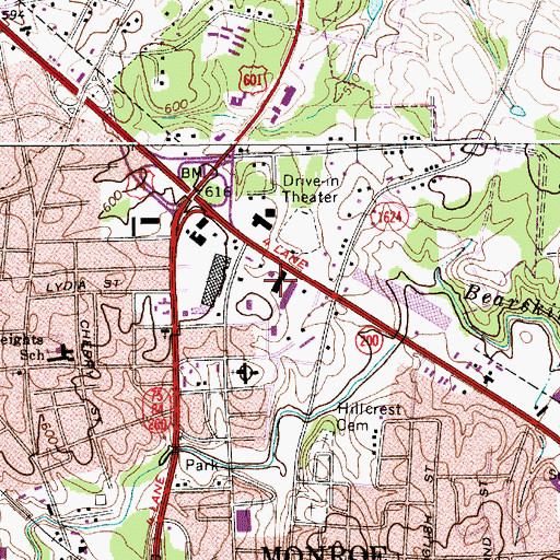 Topographic Map of Boulevard Business Center, NC