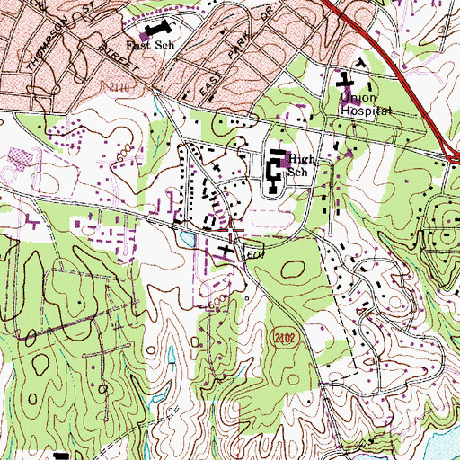 Topographic Map of Guardian Care Convalescent Center, NC