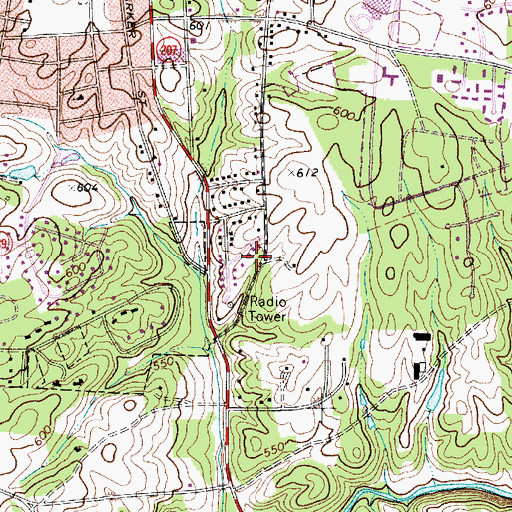 Topographic Map of Hillcrest, NC