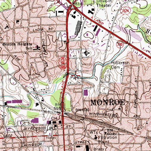 Topographic Map of Jaycee Park, NC