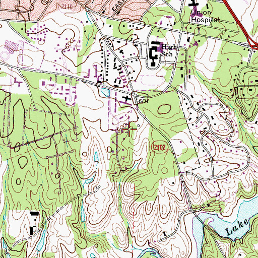 Topographic Map of Keswick, NC