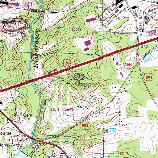 Topographic Map of Knollwood, NC