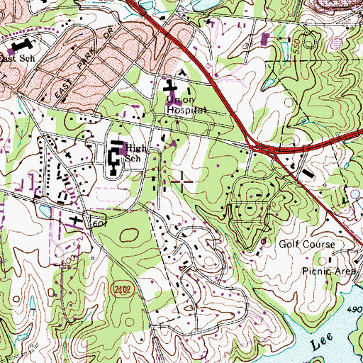 Topographic Map of Lakeview Estates, NC