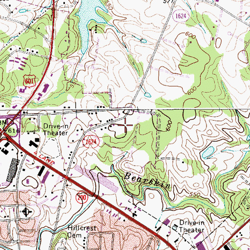Topographic Map of Northwood, NC