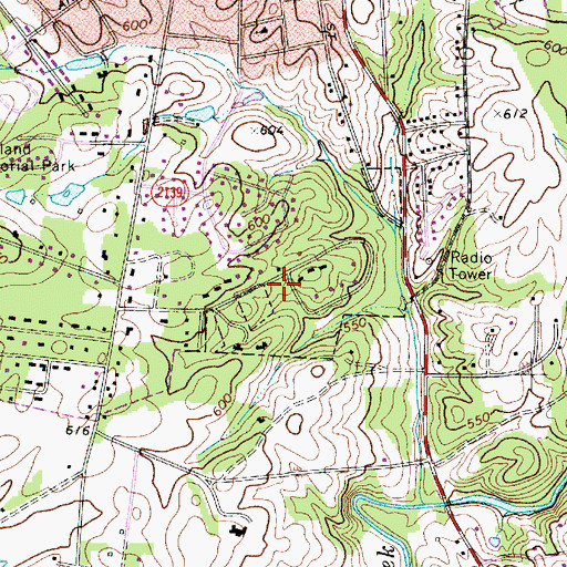 Topographic Map of Ridgewood, NC