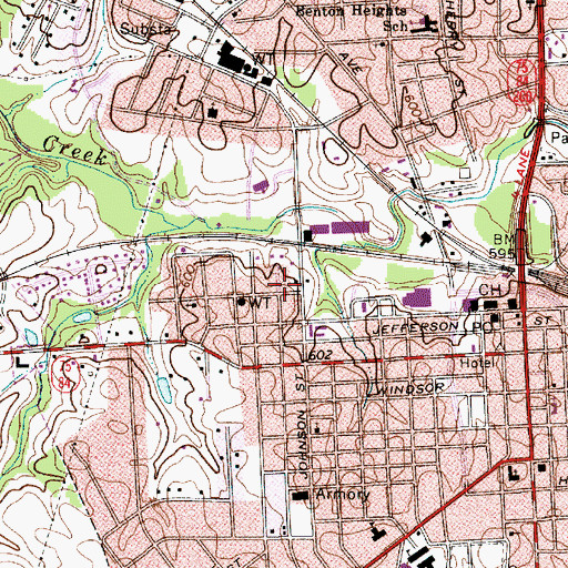 Topographic Map of Welsh Heights, NC