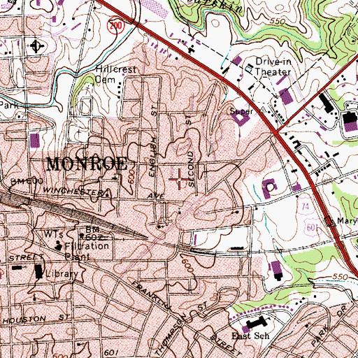 Topographic Map of Winchester Avenue Community Facility Center, NC