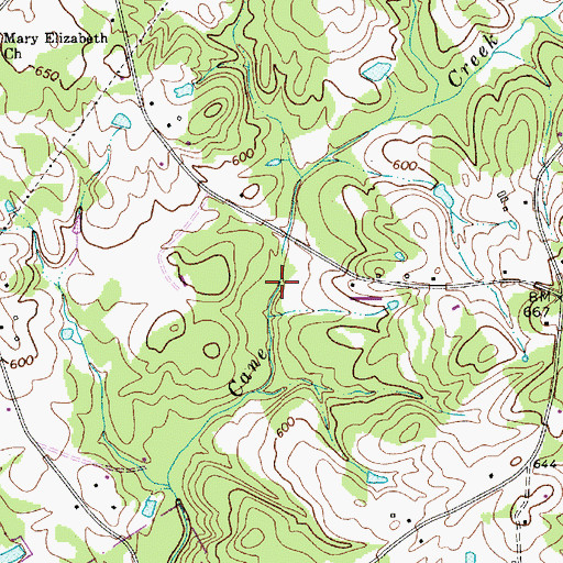 Topographic Map of Walkersville (historical), NC