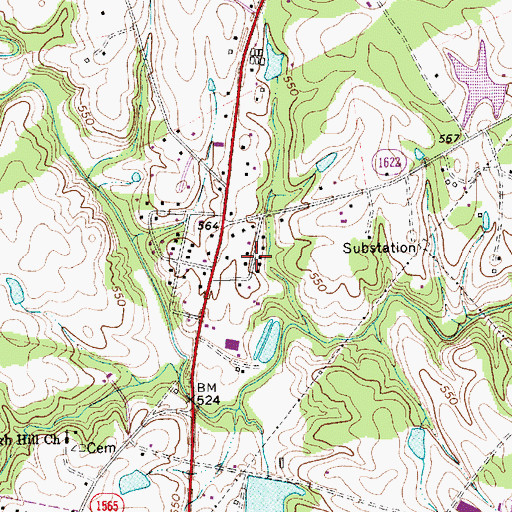 Topographic Map of Broadview Acres, NC