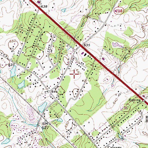 Topographic Map of Clubview Acres, NC