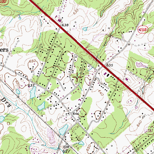 Topographic Map of Dogwood Acres, NC