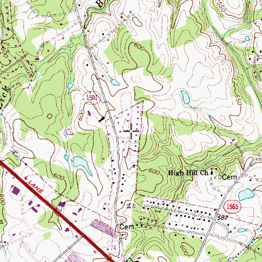 Topographic Map of Kimberly Courts, NC