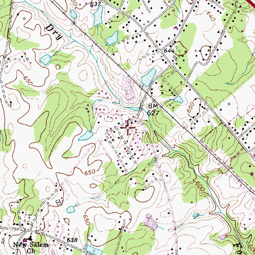 Topographic Map of Pinedell, NC