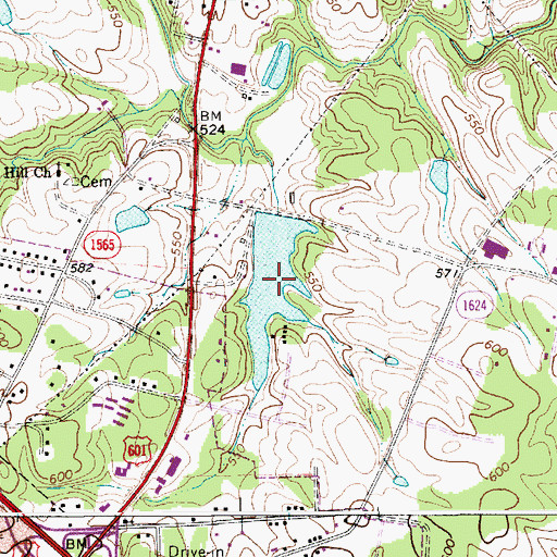 Topographic Map of Plyler Lake, NC