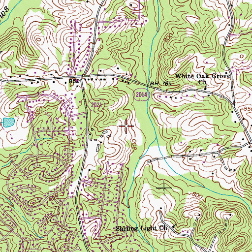 Topographic Map of Greystone Forest, NC