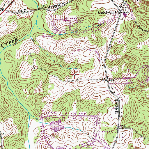 Topographic Map of Pine Knolls, NC