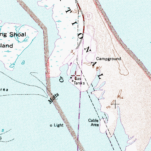 Topographic Map of Oregon Inlet Fishing Center, NC