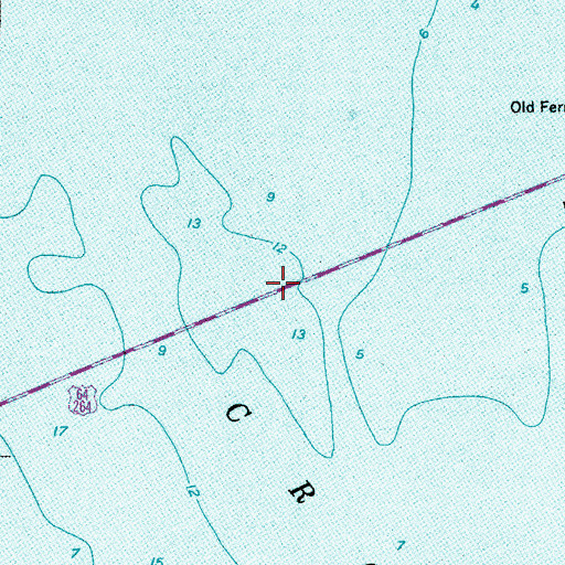Topographic Map of William B Umstead Memorial Bridge, NC