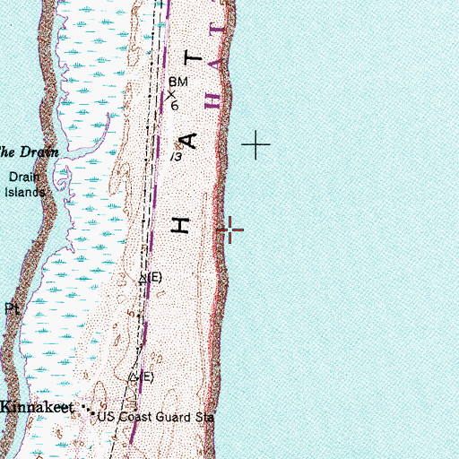 Topographic Map of Bald Beach, NC