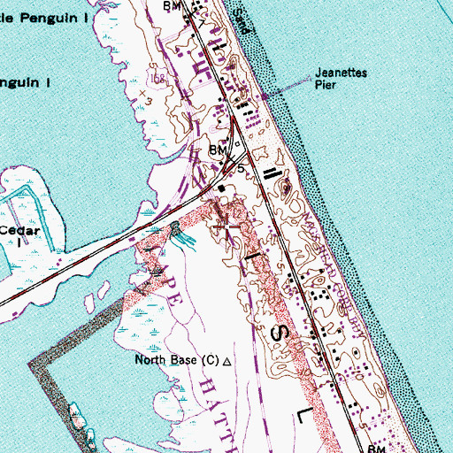 Topographic Map of Whalebone Junction Information Station, NC