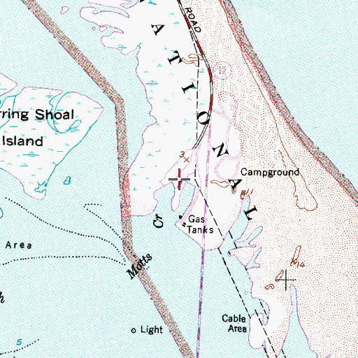 Topographic Map of Oregon Inlet Marina Convenience Store, NC
