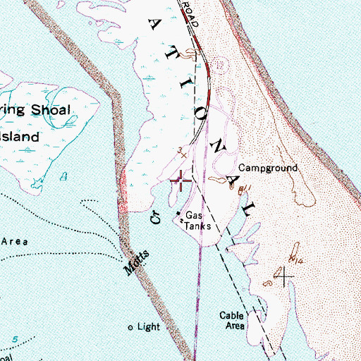 Topographic Map of Bodie Island Visitor Center, NC