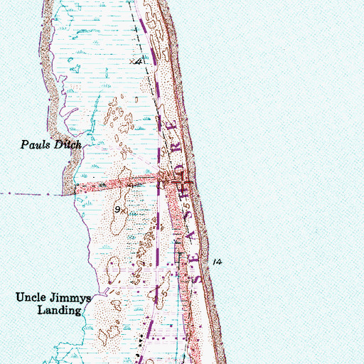 Topographic Map of Greens Point, NC