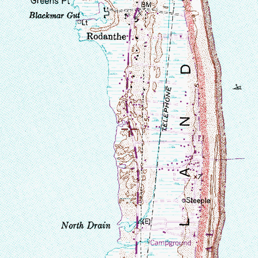 Topographic Map of South Rodanthe, NC