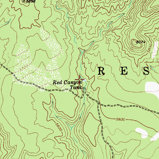 Topographic Map of Red Canyon Tank, AZ