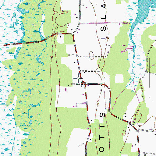 Topographic Map of North End School, NC