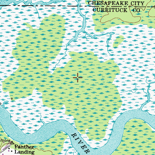 Topographic Map of Northwest River Marsh Wildlife Area, NC