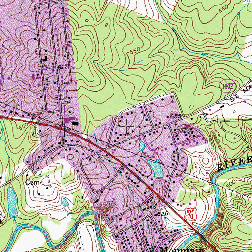 Topographic Map of Eastwood, NC