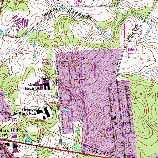 Topographic Map of Hillcrest, NC