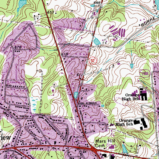 Topographic Map of Wilkerson Acres, NC