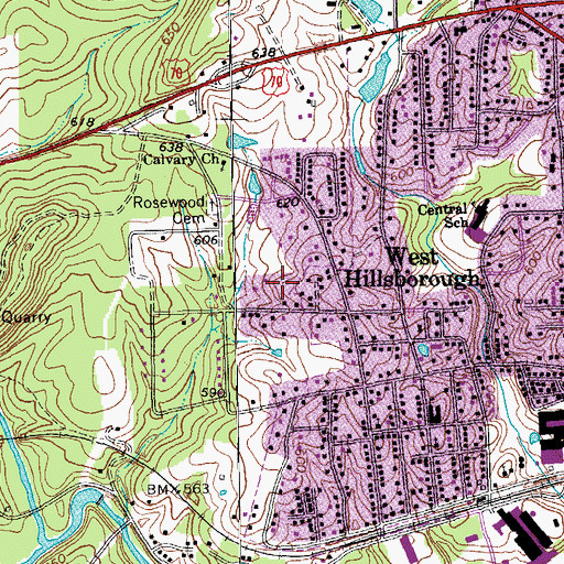 Topographic Map of Rosewood, NC